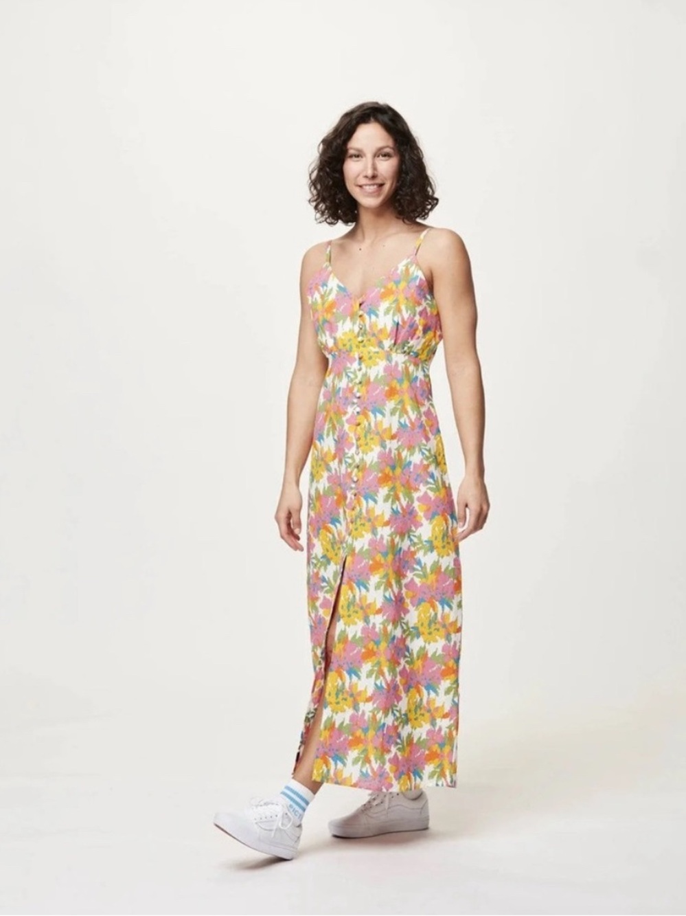 PICTURE Bermina Dress Linen/Cotton Blend Abstract/Floral Print Women’s Sz Medium
